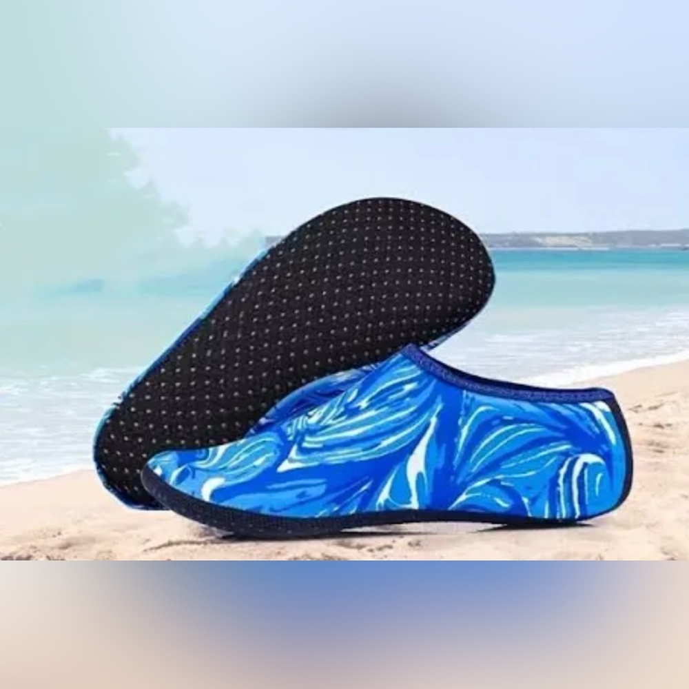 🔴 CLEARANCE🔖 NWT BLUE NYLON & RUBBER SOLE QUICK-DRY WATER SHOES BEACH SOCKS XXL
